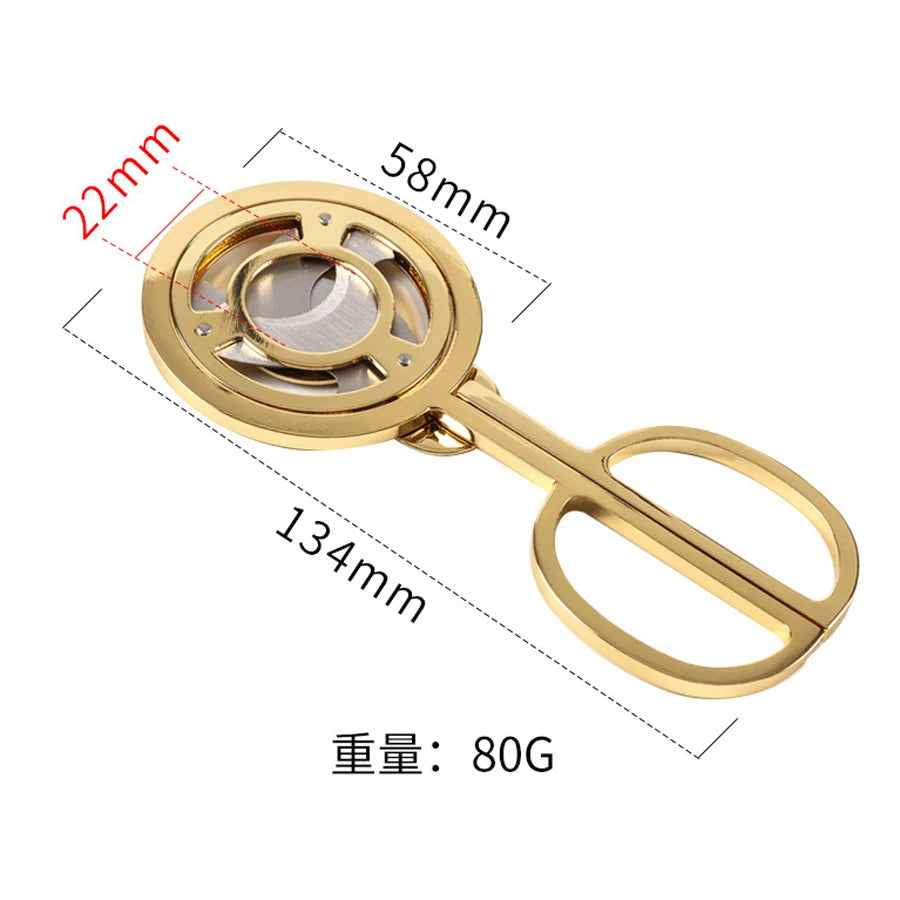 Premium Cigar Cutter Guillotine Scissors Stainless Steel 3 Sharp Blades Cutting Accessories Gold Plated